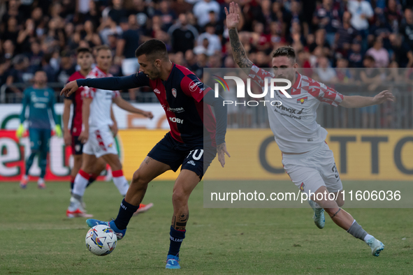 Gianluca Gaetano (#70 Cagliari Calcio) during the Italy Cup Frecciarossa match between Cagliari Calcio and US Cremonese in Italy on Septembe...