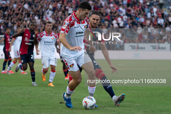 Paulo Azzi (#37 Cagliari Calcio) during the Italy Cup Frecciarossa match between Cagliari Calcio and US Cremonese in Italy on September 24,...