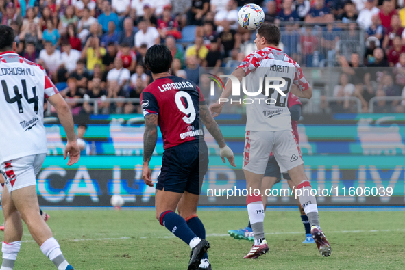 Moretti (US Cremonese) during the Italy Cup Frecciarossa match between Cagliari Calcio and US Cremonese in Italy, on September 24, 2024 