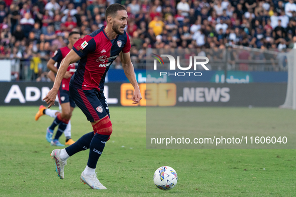 Paulo Azzi (#37 Cagliari Calcio) during the Italy Cup Frecciarossa match between Cagliari Calcio and US Cremonese in Italy on September 24,...