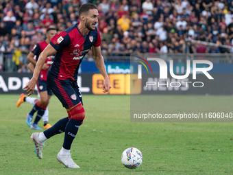 Paulo Azzi (#37 Cagliari Calcio) during the Italy Cup Frecciarossa match between Cagliari Calcio and US Cremonese in Italy on September 24,...