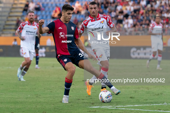 Adam Obert (#33 Cagliari Calcio) during the Italy Cup Frecciarossa match between Cagliari Calcio and US Cremonese in Italy on September 24,...