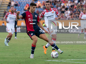 Adam Obert (#33 Cagliari Calcio) during the Italy Cup Frecciarossa match between Cagliari Calcio and US Cremonese in Italy on September 24,...