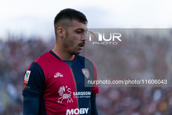 Gianluca Gaetano (#70 Cagliari Calcio) during the Italy Cup Frecciarossa match between Cagliari Calcio and US Cremonese in Italy on Septembe...