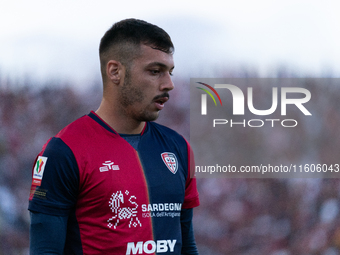 Gianluca Gaetano (#70 Cagliari Calcio) during the Italy Cup Frecciarossa match between Cagliari Calcio and US Cremonese in Italy on Septembe...