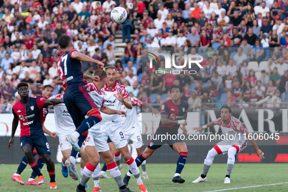 Paulo Azzi (#37 Cagliari Calcio) during the Italy Cup Frecciarossa match between Cagliari Calcio and US Cremonese in Italy on September 24,...