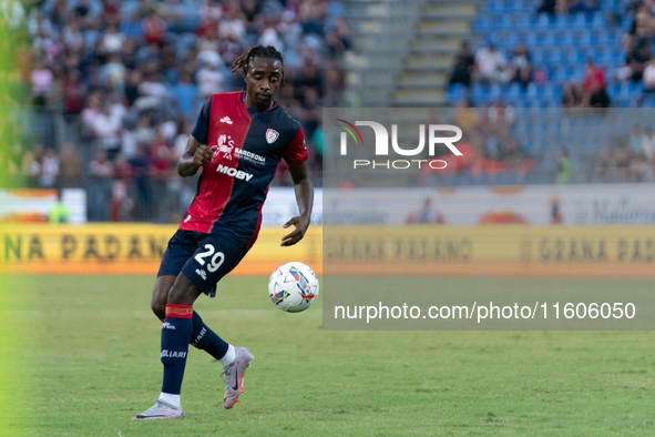 Antoine Makoumbou (#29 Cagliari Calcio) during the Italy Cup Frecciarossa match between Cagliari Calcio and US Cremonese in Italy, on Septem...