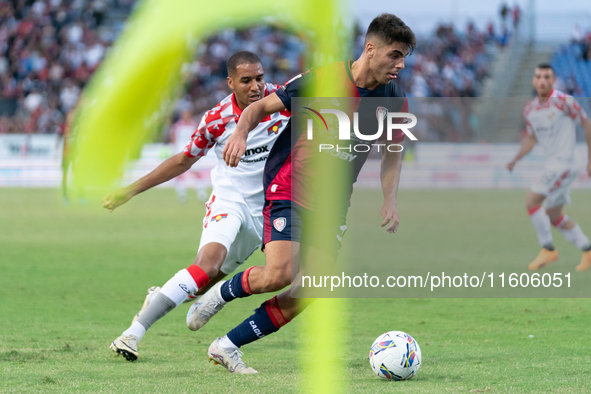 Adam Obert (#33 Cagliari Calcio) during the Italy Cup Frecciarossa match between Cagliari Calcio and US Cremonese in Italy on September 24,...