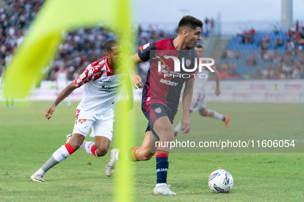 Adam Obert (#33 Cagliari Calcio) during the Italy Cup Frecciarossa match between Cagliari Calcio and US Cremonese in Italy on September 24,...