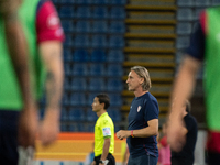 Davide Nicola coaches Cagliari Calcio during the Italy Cup Frecciarossa match between Cagliari Calcio and US Cremonese in Italy, on Septembe...