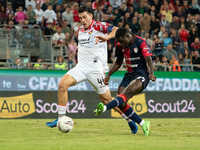 Zito Luvumbo (#77 Cagliari Calcio) during the Italy Cup Frecciarossa match between Cagliari Calcio and US Cremonese in Italy, on September 2...