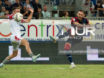 Paulo Azzi (#37 Cagliari Calcio) during the Italy Cup Frecciarossa match between Cagliari Calcio and US Cremonese in Italy on September 24,...