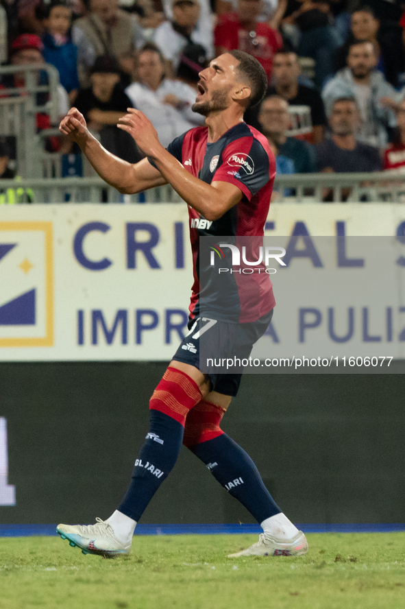 Paulo Azzi (#37 Cagliari Calcio) during the Italy Cup Frecciarossa match between Cagliari Calcio and US Cremonese in Italy on September 24,...