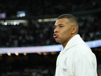 Kylian Mbappe centre-forward of Real Madrid and France prior the La Liga match between Real Madrid CF and Deportivo Alavés at Estadio Santia...