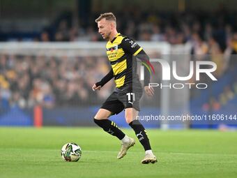 Elliot Newby (11 Barrow) controls the ball during the Carabao Cup Third Round match between Chelsea and Barrow at Stamford Bridge in London,...