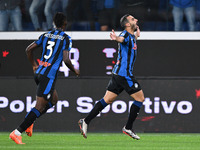 Davide Zappacosta of Atalanta BC celebrates after a goal during the Italian Serie A football match between Atalanta BC and Calcio Como in Be...