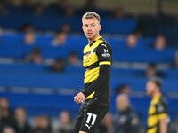 Elliot Newby (11 Barrow) looks on during the Carabao Cup Third Round match between Chelsea and Barrow at Stamford Bridge in London, England,...