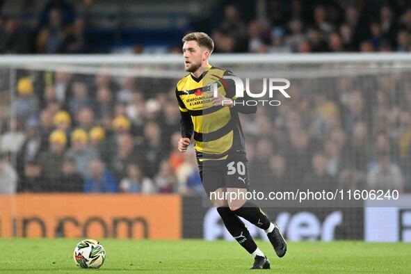 Ben Jackson (30 Barrow) controls the ball during the Carabao Cup Third Round match between Chelsea and Barrow at Stamford Bridge in London o...