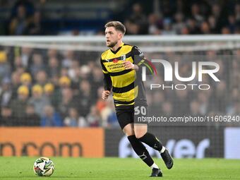 Ben Jackson (30 Barrow) controls the ball during the Carabao Cup Third Round match between Chelsea and Barrow at Stamford Bridge in London o...