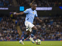 Jeremy Doku #11 of Manchester City F.C. during the Carabao Cup Third Round match between Manchester City and Watford at the Etihad Stadium i...