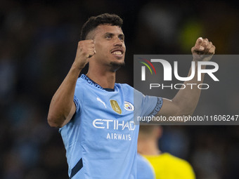 Matheus Nunes #27 of Manchester City F.C. celebrates his goal during the Carabao Cup Third Round match between Manchester City and Watford a...