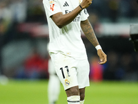 Rodrygo Goes right winger of Real Madrid and Brazil celebrates after scoring his sides first goal during the La Liga match between Real Madr...