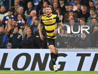 Curtis Stokes (14 Barrow) looks on during the Carabao Cup Third Round match between Chelsea and Barrow at Stamford Bridge in London, England...