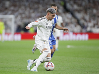 Federico Valverde of Real Madrid is in action during the La Liga 2024/25 match between Real Madrid and Alaves at Santiago Bernabeu Stadium i...