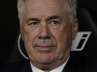 Real Madrid coach Carlo Ancelotti during the La Liga 2024/25 match between Real Madrid and Alaves at Santiago Bernabeu Stadium in Madrid, Sp...