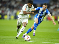 Rodrygo Goes right winger of Real Madrid and Brazil in action during the La Liga match between Real Madrid CF and Deportivo Alavés at Estadi...