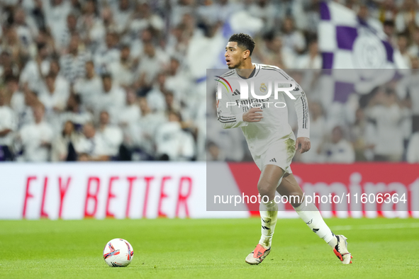 Jude Bellingham central midfield of Real Madrid and England during the La Liga match between Real Madrid CF and Deportivo Alavés at Estadio...