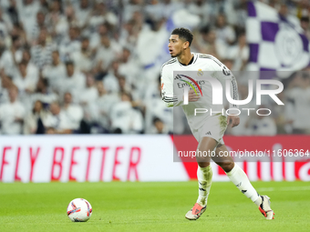 Jude Bellingham central midfield of Real Madrid and England during the La Liga match between Real Madrid CF and Deportivo Alavés at Estadio...