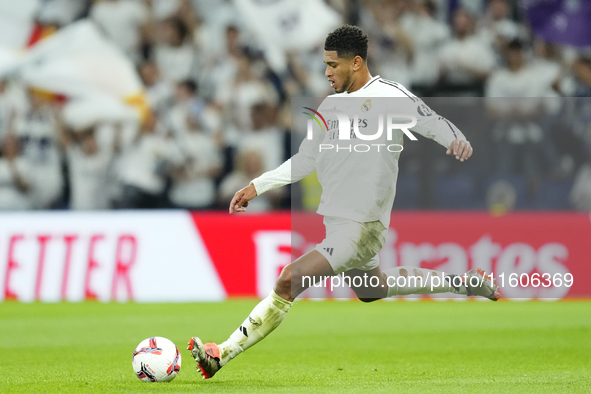 Jude Bellingham central midfield of Real Madrid and England during the La Liga match between Real Madrid CF and Deportivo Alavés at Estadio...