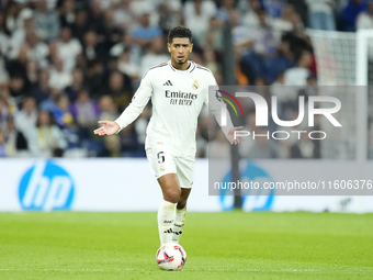 Jude Bellingham central midfield of Real Madrid and England during the La Liga match between Real Madrid CF and Deportivo Alavés at Estadio...