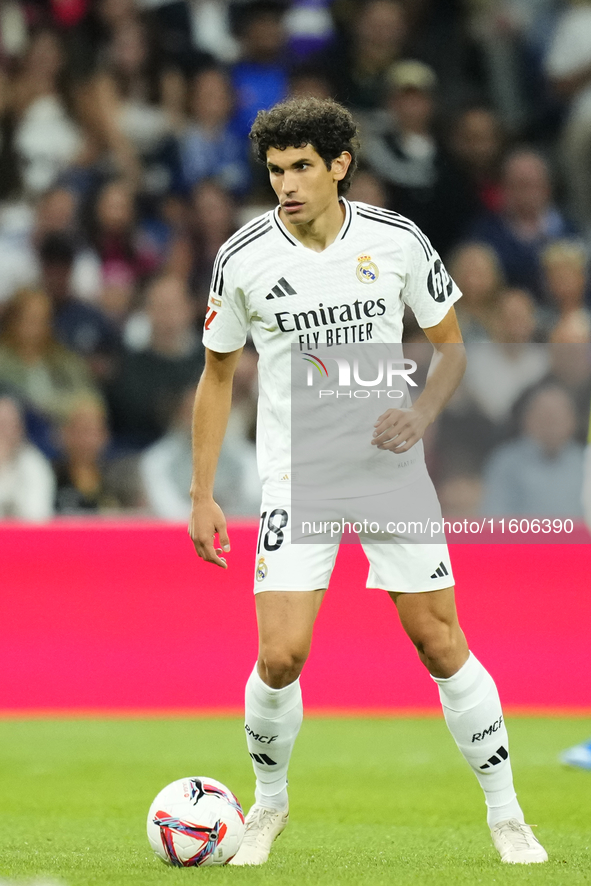 Jesus Vallejo centre-back of Real Madrid and Spainduring the La Liga match between Real Madrid CF and Deportivo Alavés at Estadio Santiago B...