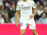 Jesus Vallejo centre-back of Real Madrid and Spainduring the La Liga match between Real Madrid CF and Deportivo Alavés at Estadio Santiago B...