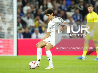 Jesus Vallejo centre-back of Real Madrid and Spainduring the La Liga match between Real Madrid CF and Deportivo Alavés at Estadio Santiago B...