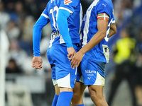 Kike Garcia centre-forward of Alaves and Spain celebrates after scoring his sides first goal during the La Liga match between Real Madrid CF...