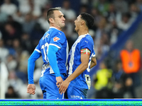 Kike Garcia centre-forward of Alaves and Spain celebrates after scoring his sides first goal during the La Liga match between Real Madrid CF...