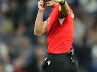 Referee Alejandro Muñiz Ruiz during the La Liga match between Real Madrid CF and Deportivo Alavés at Estadio Santiago Bernabeu on September...