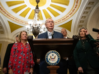 Senate Minority Leader (R-KY) and Senate Republican leaders hold their weekly press conference in Washington, DC, on September 24, 2024. (