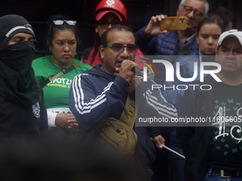 Vidulfo Rosales, lawyer, accompanies the mothers and fathers of the 43 disappeared students of Ayotzinapa and their companions, demonstratin...