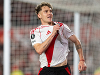 Players of River Plate from Argentina and Colo Colo from Chile during a second leg soccer game of the quarterfinals of the Copa Libertadores...