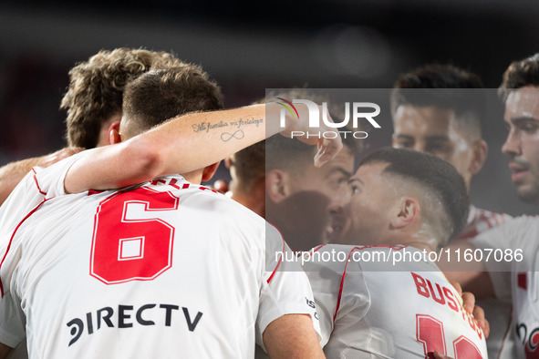 Players of River Plate from Argentina and Colo Colo from Chile during a second leg soccer game of the quarterfinals of the Copa Libertadores...