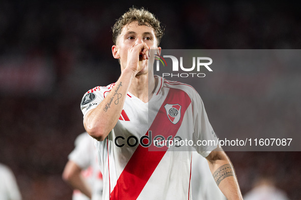 Players of River Plate from Argentina and Colo Colo from Chile during a second leg soccer game of the quarterfinals of the Copa Libertadores...