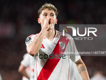 Players of River Plate from Argentina and Colo Colo from Chile during a second leg soccer game of the quarterfinals of the Copa Libertadores...