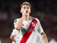 Players of River Plate from Argentina and Colo Colo from Chile during a second leg soccer game of the quarterfinals of the Copa Libertadores...