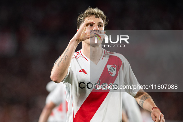 Players of River Plate from Argentina and Colo Colo from Chile during a second leg soccer game of the quarterfinals of the Copa Libertadores...