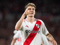 Players of River Plate from Argentina and Colo Colo from Chile during a second leg soccer game of the quarterfinals of the Copa Libertadores...