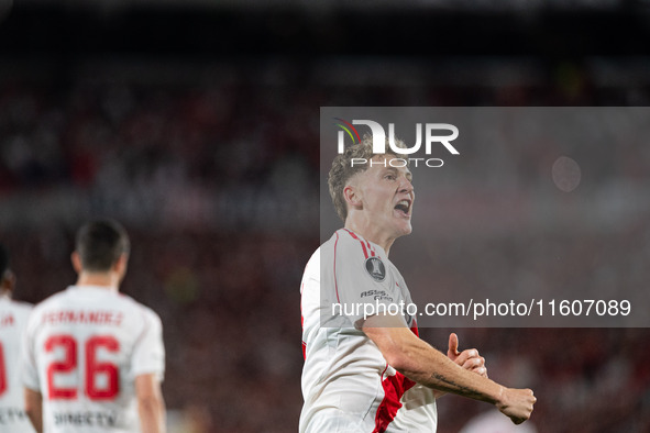 Players of River Plate from Argentina and Colo Colo from Chile during a second leg soccer game of the quarterfinals of the Copa Libertadores...